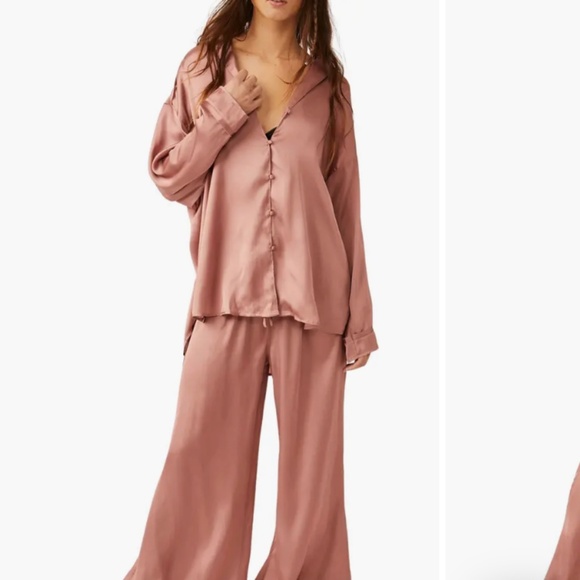 Free People FP Intimatley These Dreams Pajama Set Rose Tyre Dusty M Medium Med - Picture 9 of 14